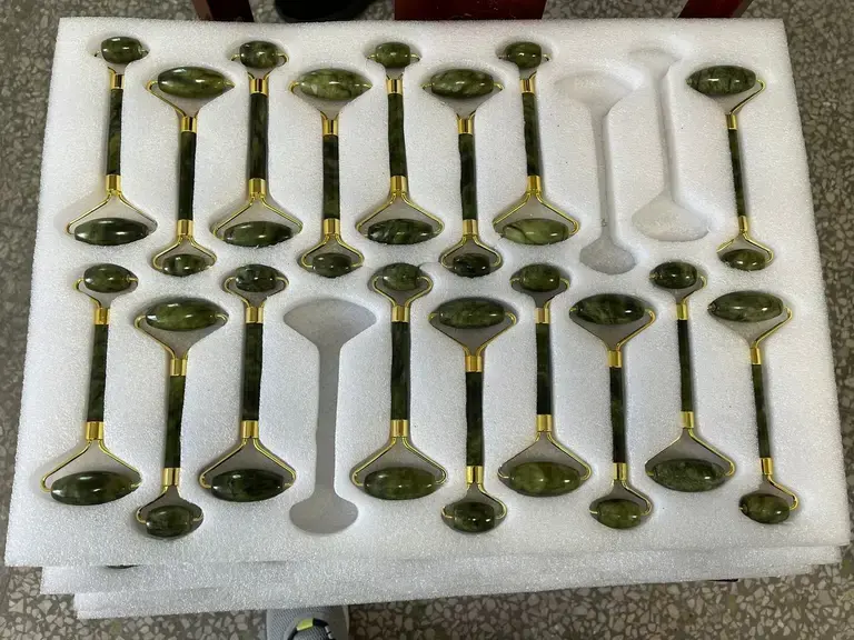 Products arranged in a tray for a quantity check.