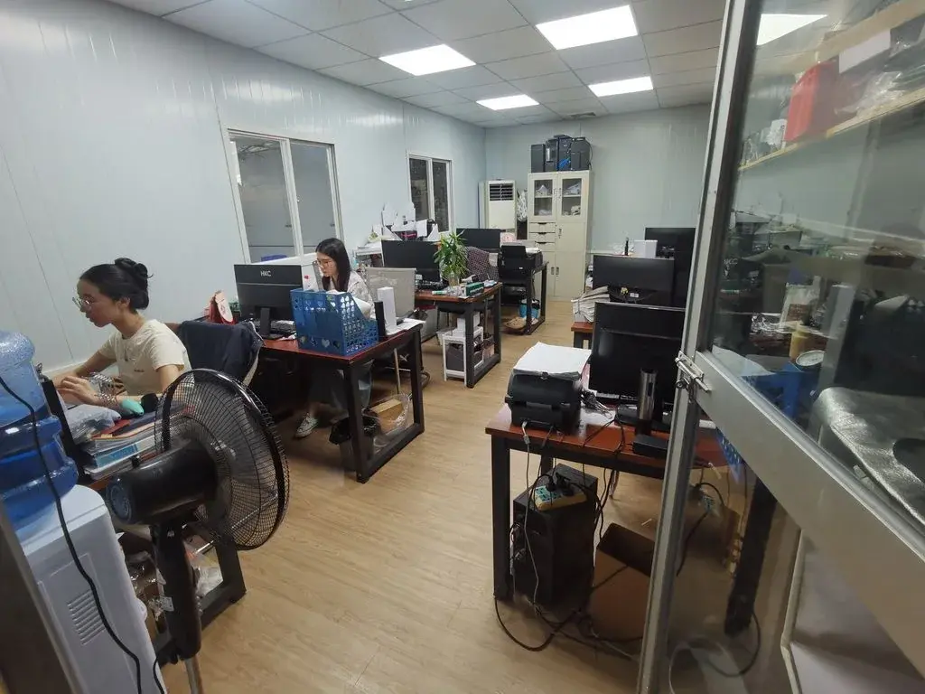 Factory office reviewed for management interviews and records handling.