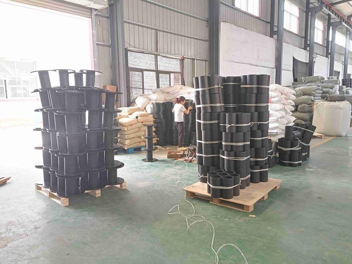 Raw materials and components staged before production starts.