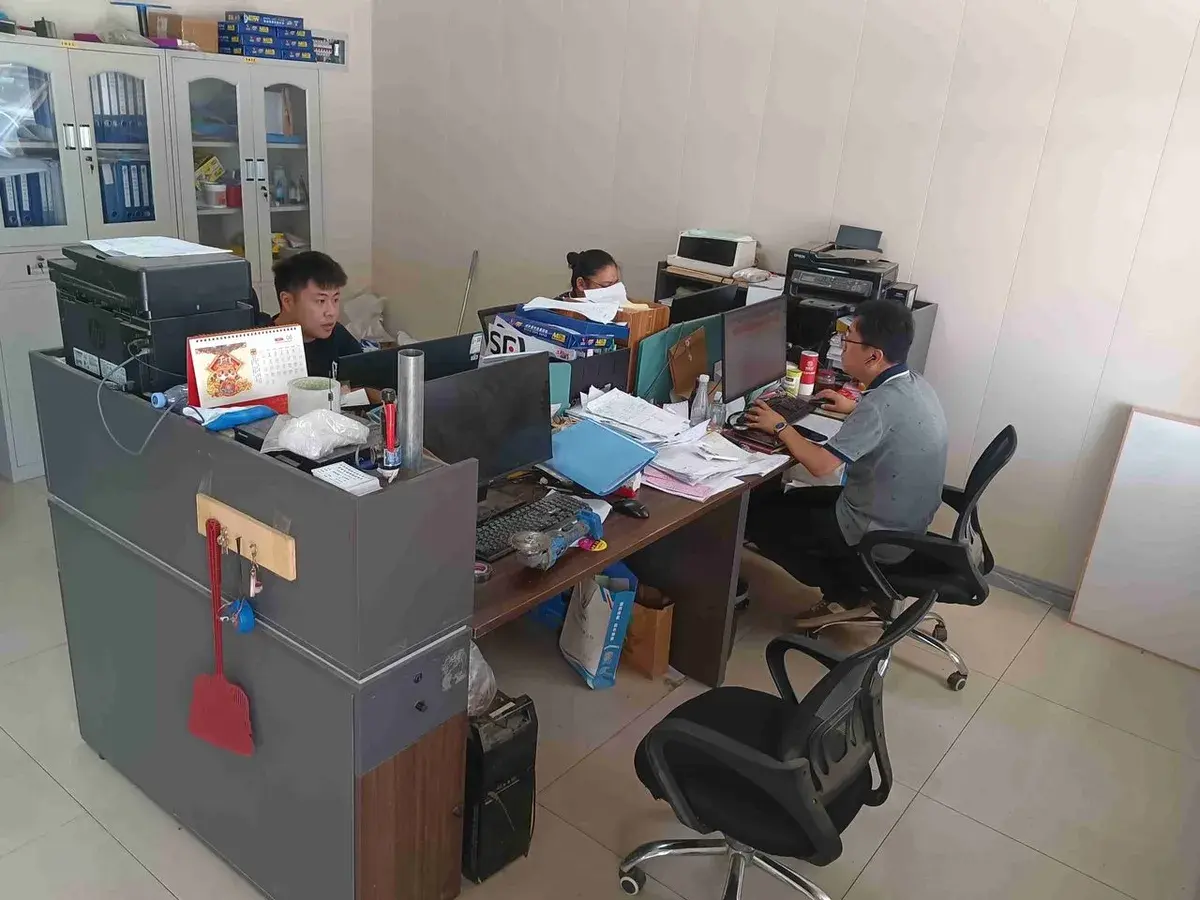 Supplier office reviewed during a factory audit for documentation and communication checks.